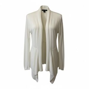 Minimalist Ivory Waterfall Cardigan | Soft Capsule Wardrobe Layer M